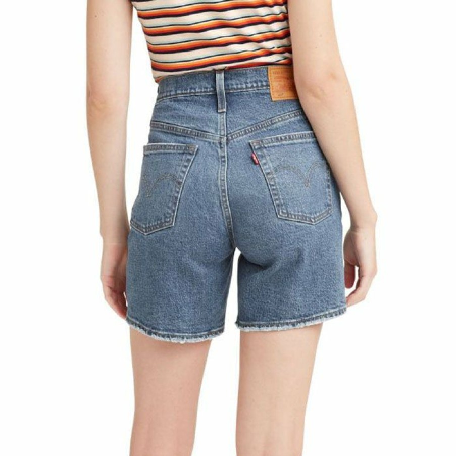 Shorts * | Coupon Levi'S Women'S 501 Mid Thigh Short Medium Blue