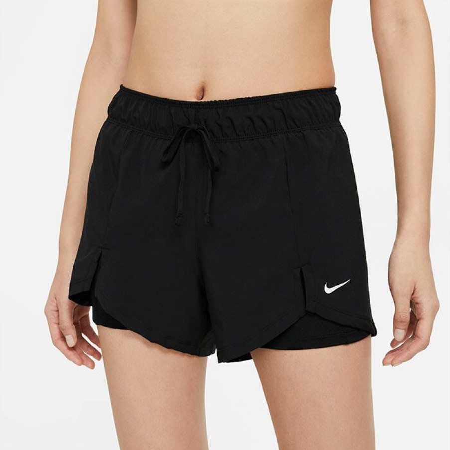 Shorts * | Top 10 Nike Women'S Flex Essential 2-In-1 Short (Plus Size) Black