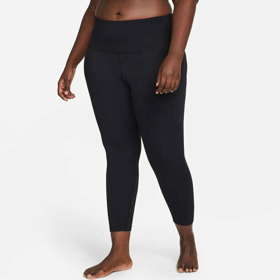 Tights & Leggings * | Cheap Nike Women'S Yoga Dri-Fit High Rise 7/8 Legging (Plus Size) Black